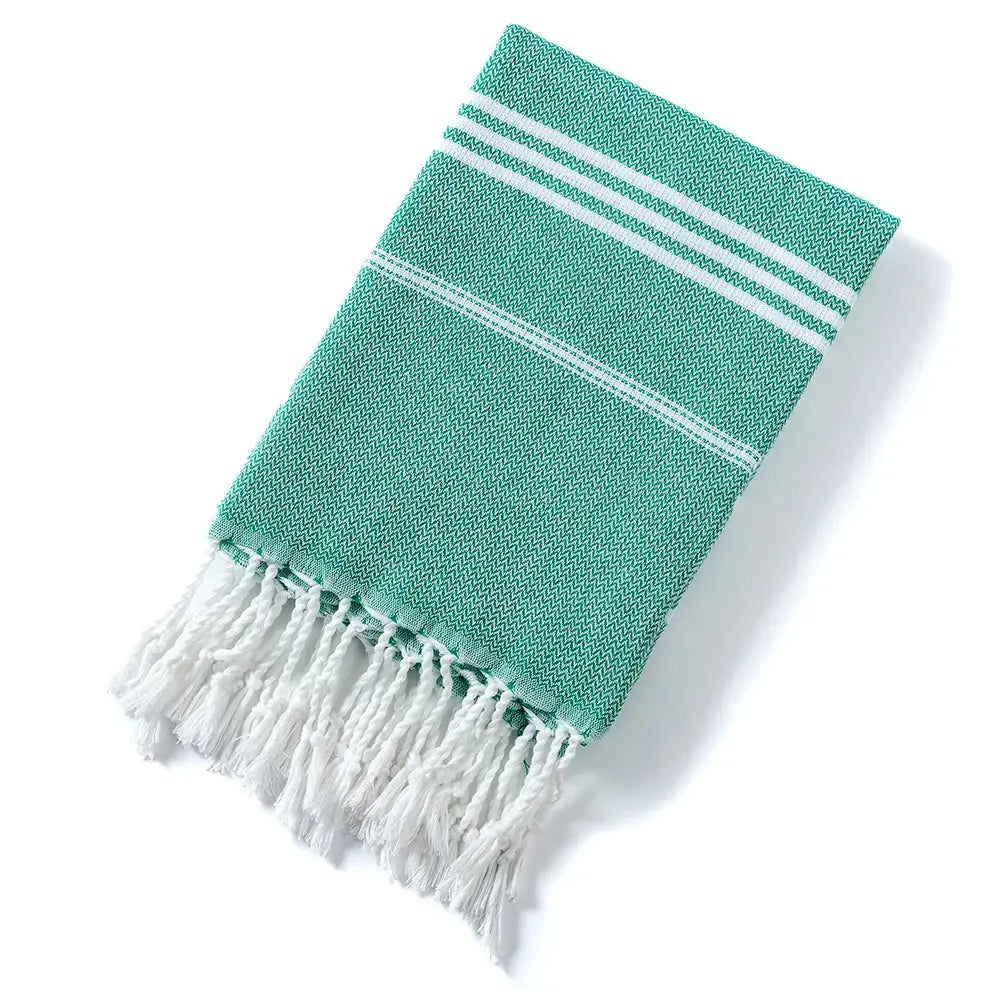 Cotton Turkish Beach Towel 90*180CM kitchen Soft Absorbent Travel Portable Towel Sauna Spa Gym sports Fitness Fringed Bath Towel Ethics-Sports