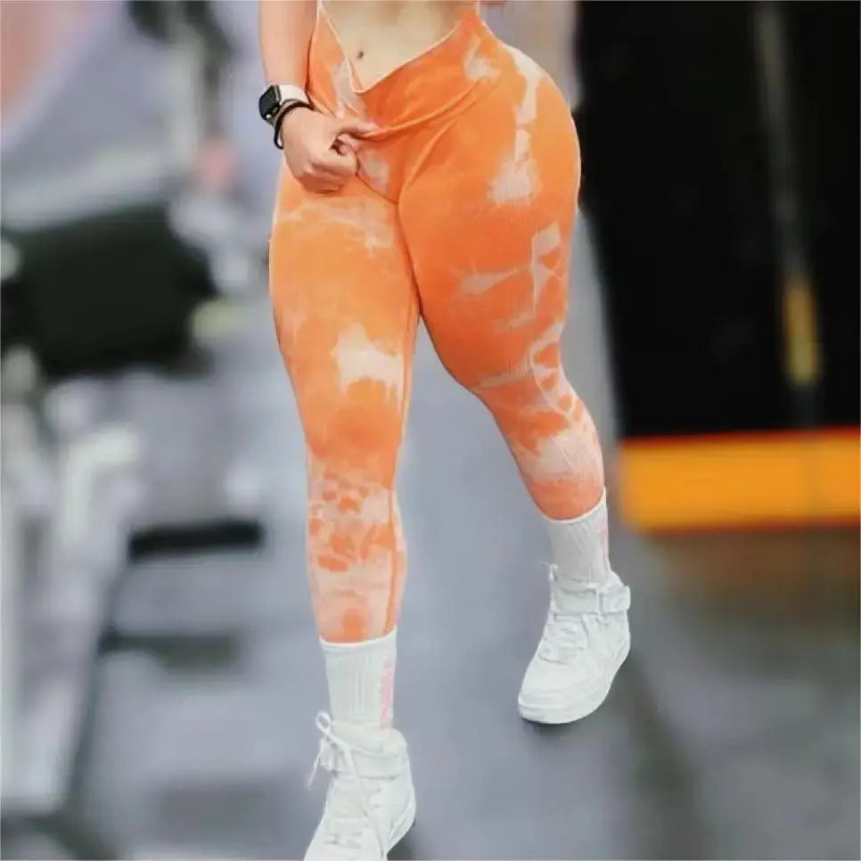 Frauen Athletische Tie Dye Gym Butt Lifting Leggings Ethics Sports