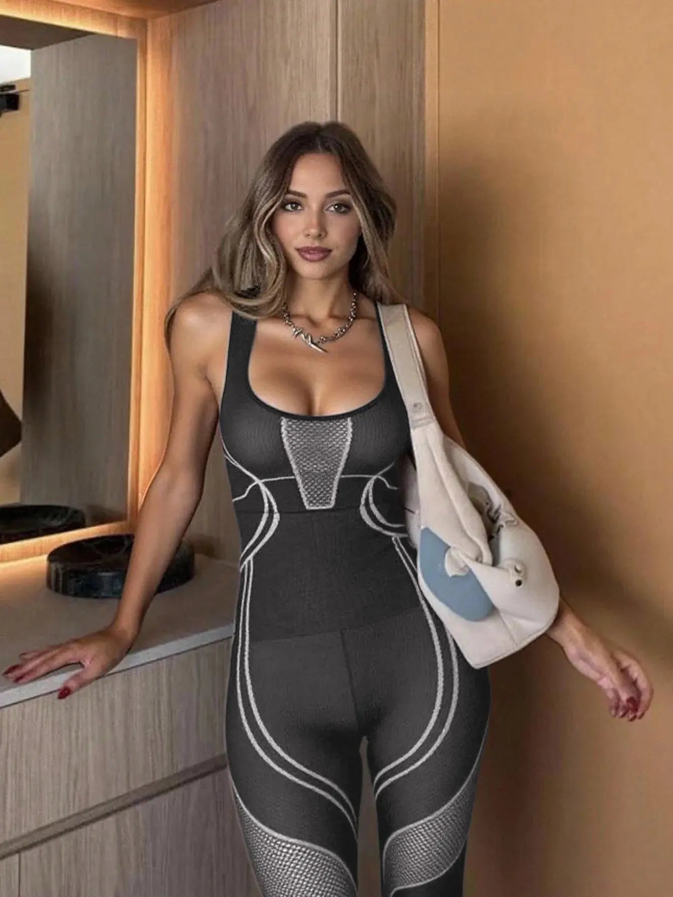 Frauen Sport Yoga Overall Freizeit Fitness Yoga Overall Yoga Trainingsanzug Fitness Overall Spleißen Farbe Modisch Ethics Sports