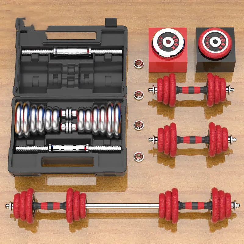 Pure Iron Solid Black and Red Dumbbells Ethics Sports