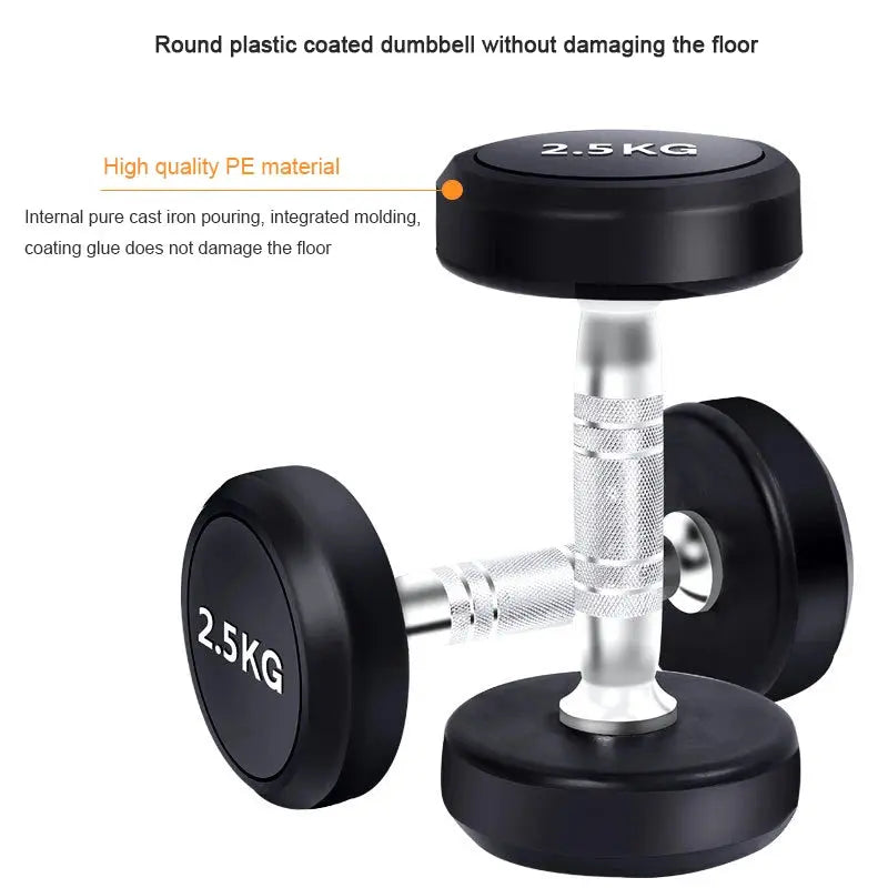 Round Rubber Coated Steel Dumbbell for Men and Women, Special Fitness Equipment, Classic, 5kg-20kg Ethics-Sports