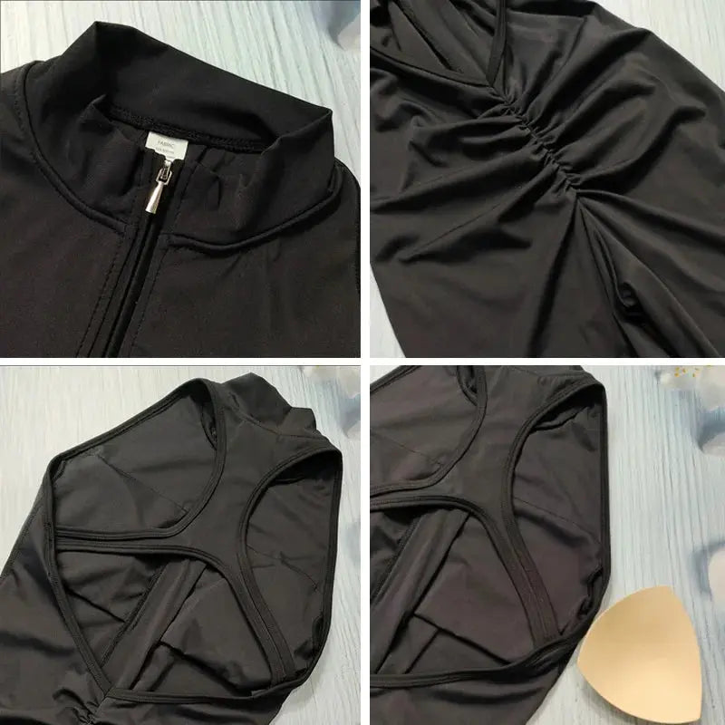 Scrunch Gym Jumpsuit Damen Fitnessanzug Kurze Sets Sportoverall für Damen Trainingsanzug Yoga Kleidung Reißverschluss Workout Sportbekleidung Ethics Sports