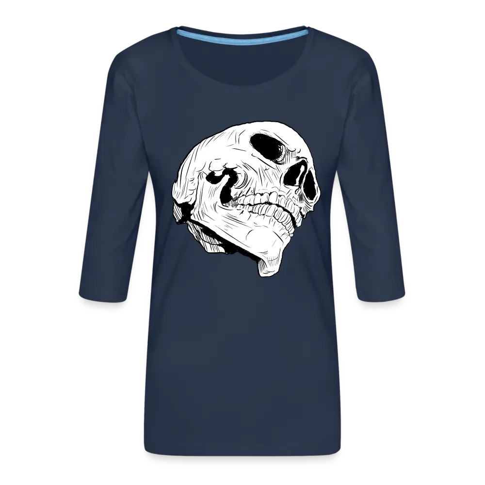 individuelles Frauen Premium 3/4-Arm Shirt - Navy