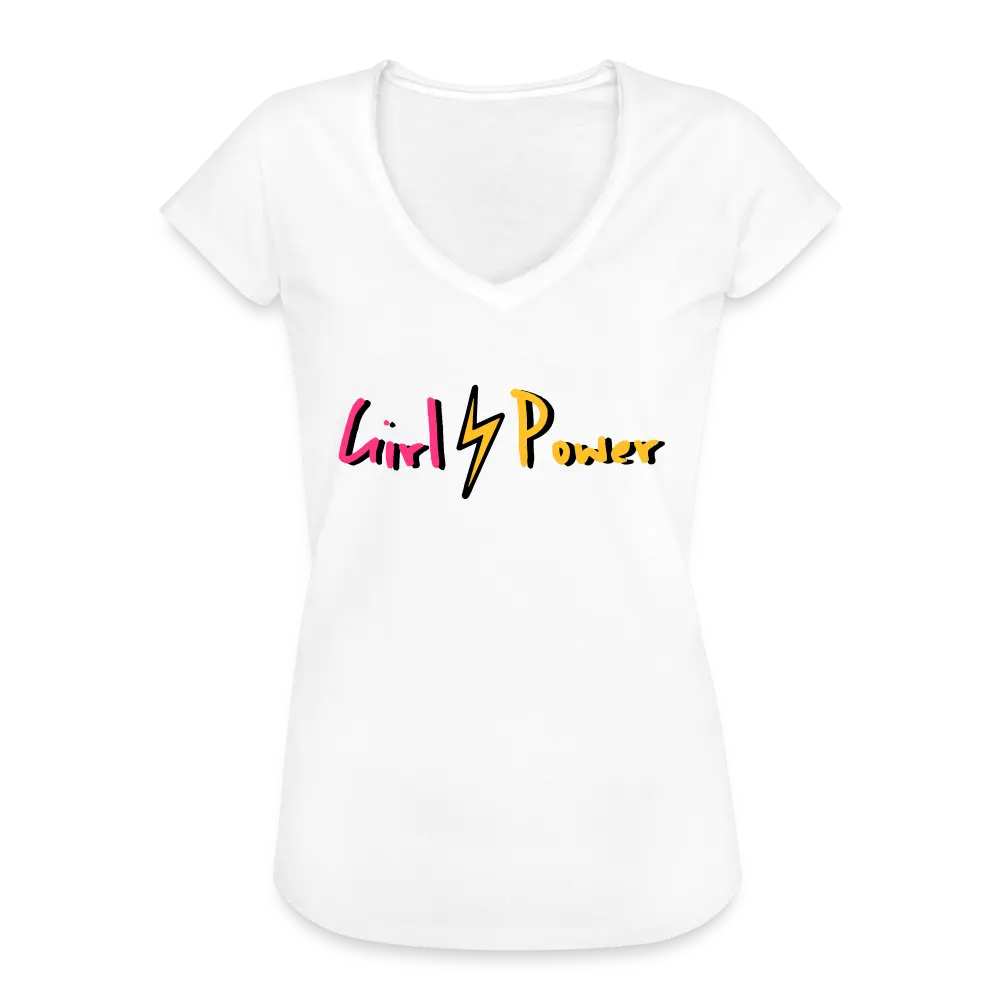 individuelles Frauen Vintage T-Shirt - weiß