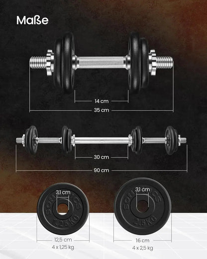 "Adjustable cast iron dumbbell set with connecting tube for men and women, ideal for workouts, fitness training, and weight lift Ethics-Sports