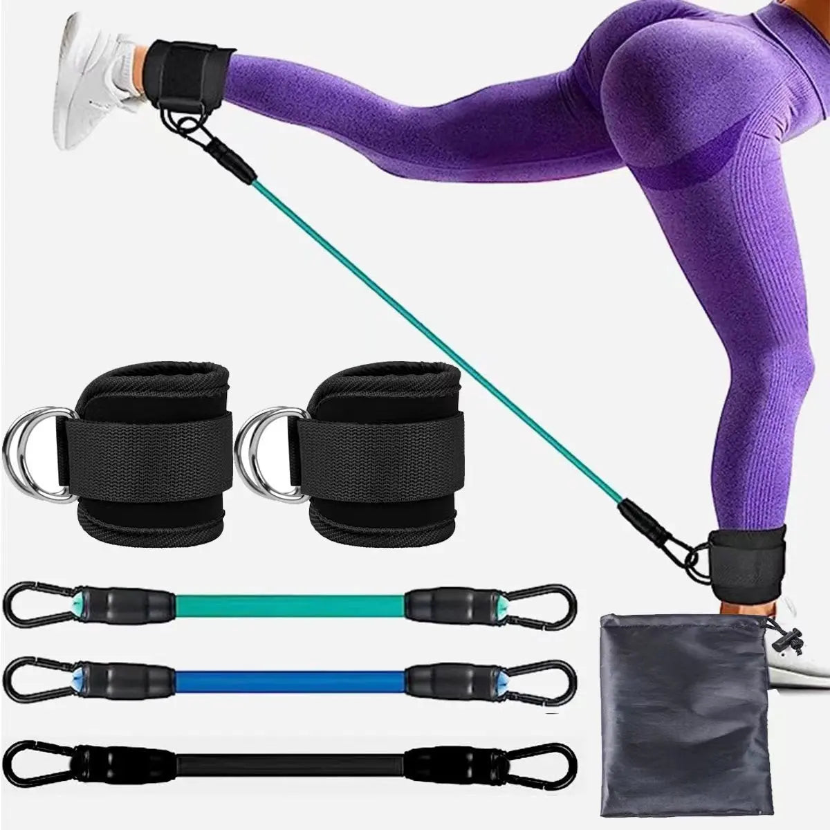 Ankle Strap Resistance Bands Hip Leg Strength Pull Rope Fitness Elastic Training Home Yoga Pilate Crossfit Workout Gym Equipment Metasport