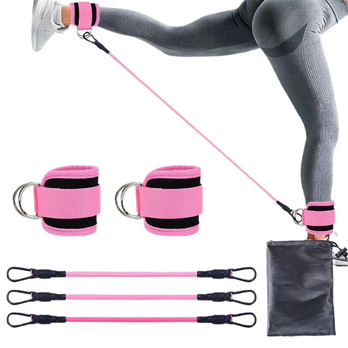 Ankle Strap Resistance Bands Hip Leg Strength Pull Rope Fitness Elastic Training Home Yoga Pilate Crossfit Workout Gym Equipment Metasport