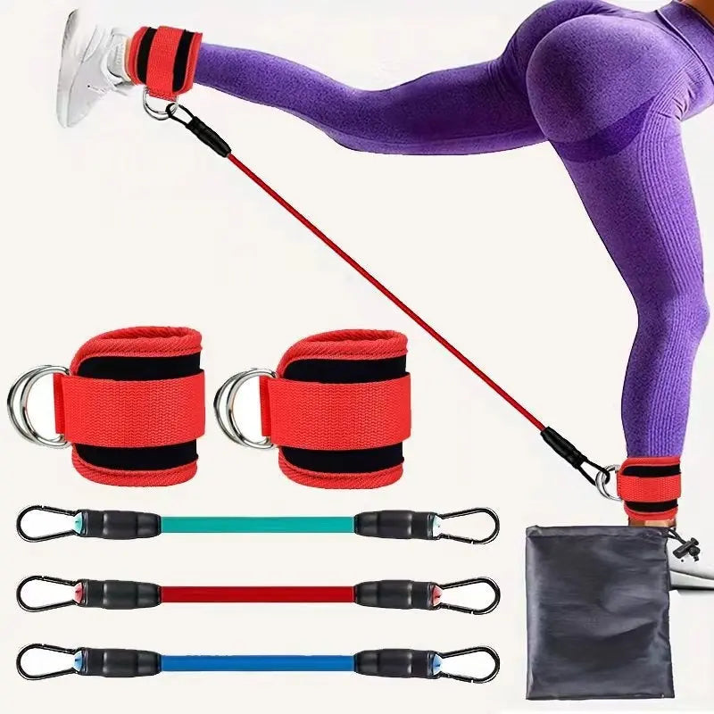 Ankle Strap Resistance Bands Hip Leg Strength Pull Rope Fitness Elastic Training Home Yoga Pilate Crossfit Workout Gym Equipment Metasport