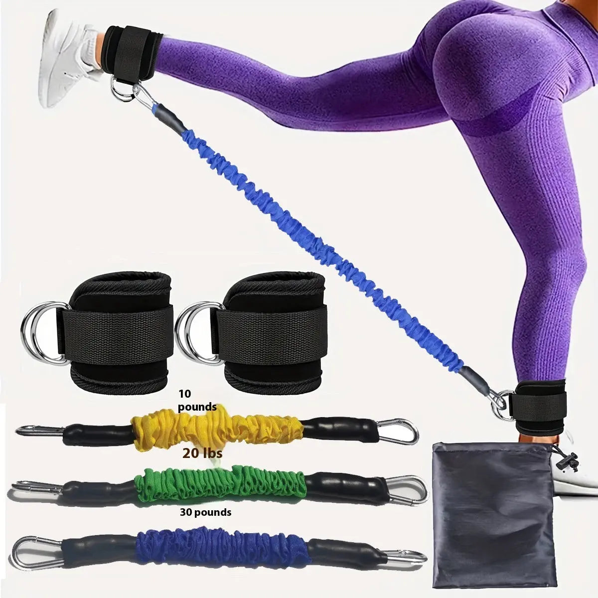 Ankle Strap Resistance Bands Hip Leg Strength Pull Rope Fitness Elastic Training Home Yoga Pilate Crossfit Workout Gym Equipment Metasport