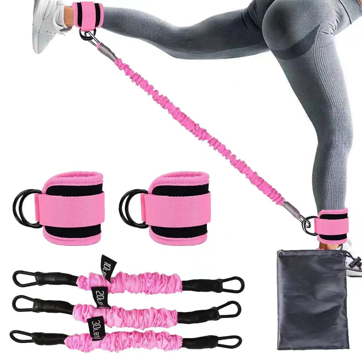 Ankle Strap Resistance Bands Hip Leg Strength Pull Rope Fitness Elastic Training Home Yoga Pilate Crossfit Workout Gym Equipment Metasport