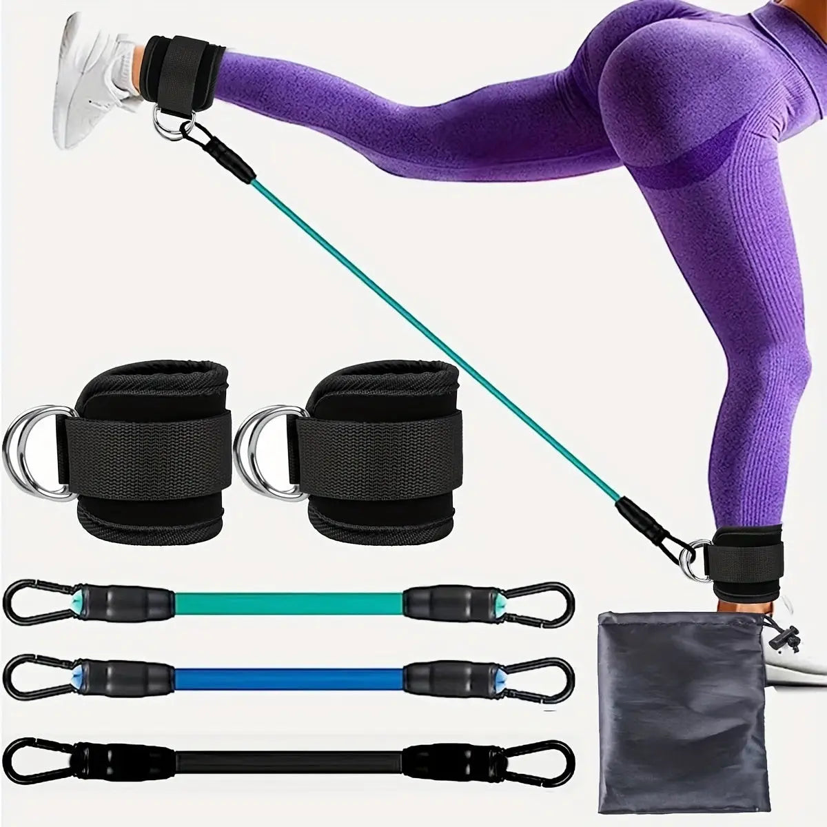 Ankle Strap Resistance Bands Hip Leg Strength Pull Rope Fitness Elastic Training Home Yoga Pilate Crossfit Workout Gym Equipment Metasport