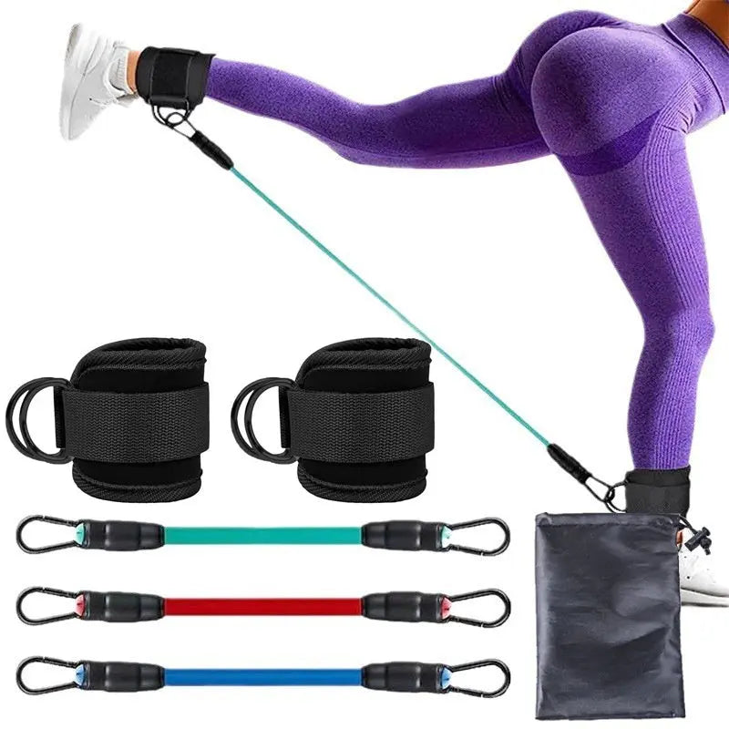 Ankle Strap Resistance Bands Hip Leg Strength Pull Rope Fitness Elastic Training Home Yoga Pilate Crossfit Workout Gym Equipment Metasport