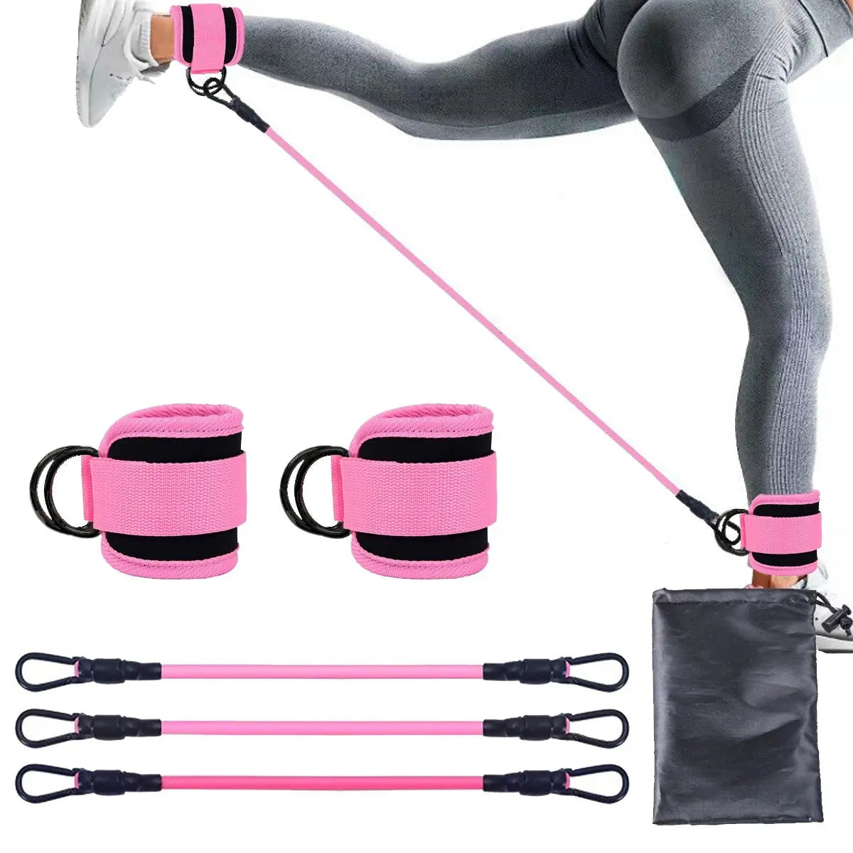 Ankle Strap Resistance Bands Hip Leg Strength Pull Rope Fitness Elastic Training Home Yoga Pilate Crossfit Workout Gym Equipment Metasport