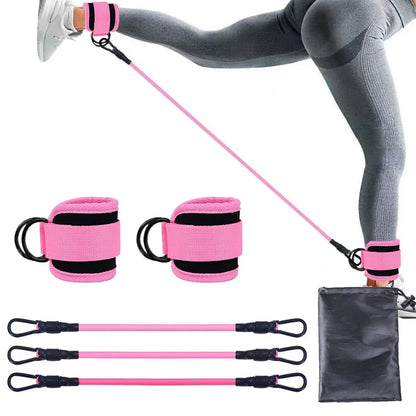 Ankle Strap Resistance Bands Hip Leg Strength Pull Rope Fitness Elastic Training Home Yoga Pilate Crossfit Workout Gym Equipment Metasport