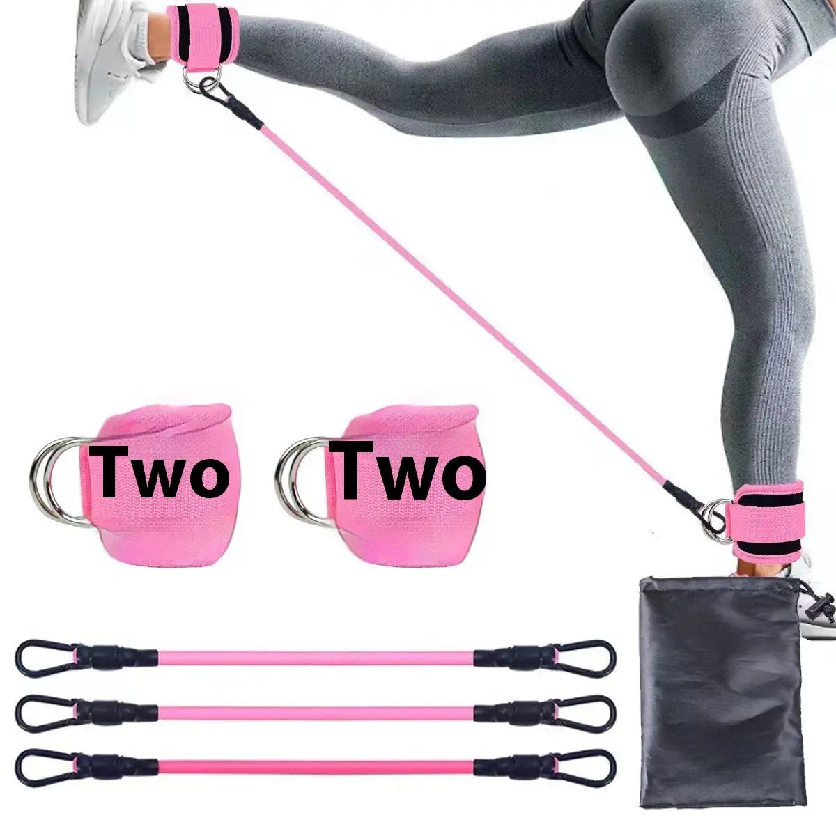 Ankle Strap Resistance Bands Hip Leg Strength Pull Rope Fitness Elastic Training Home Yoga Pilate Crossfit Workout Gym Equipment Metasport