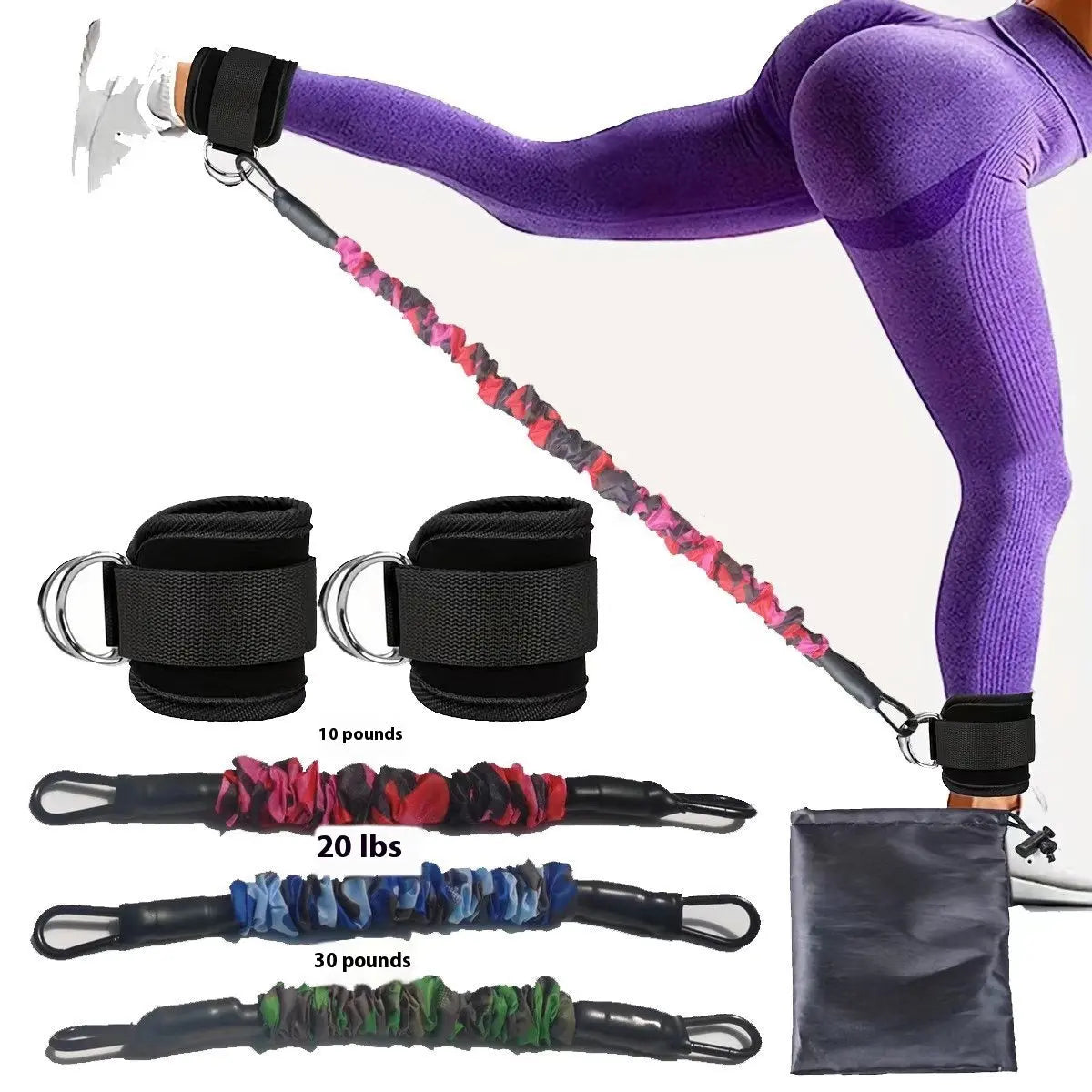 Ankle Strap Resistance Bands Hip Leg Strength Pull Rope Fitness Elastic Training Home Yoga Pilate Crossfit Workout Gym Equipment Metasport