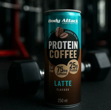 Body Attack Protein Coffee, 12 x 250 ml Dose (inkl. 3 EUR Pfand), Café Latte Metasport
