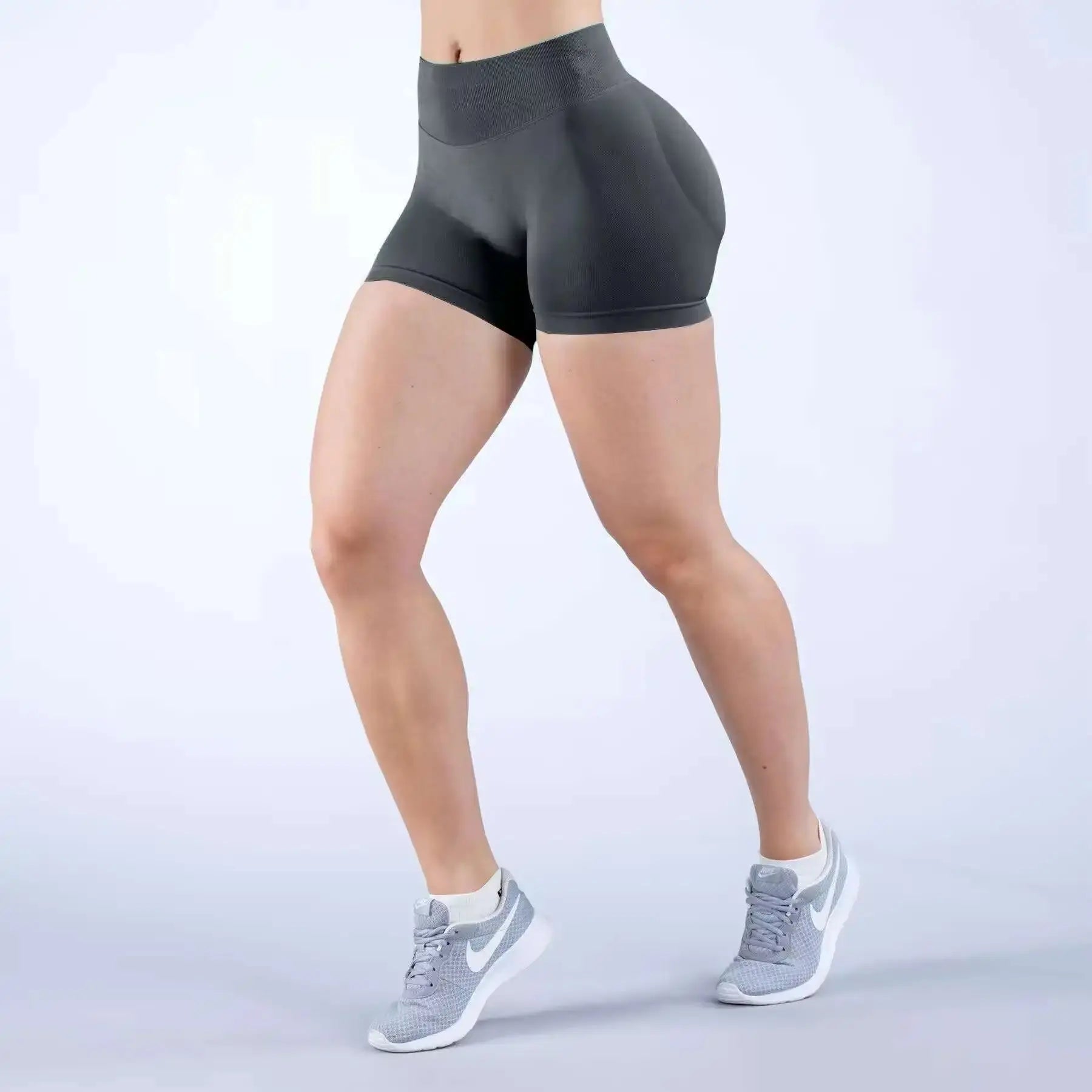 Booty Scrunch Butt Lifting Seamless Yoga Shorts Naked Feel Leggings Squat Proof Comfort Fitness Gym Tights Shorts Women Gym Ethics-Sports