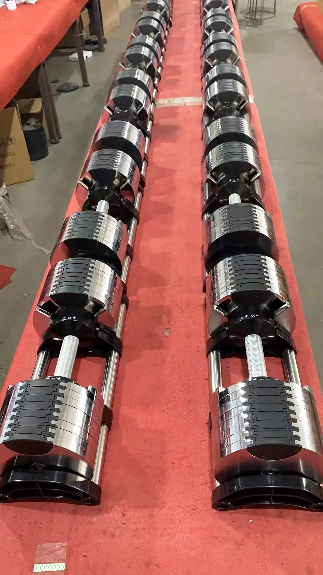 Chrome Adjustable Dumbbell Pair 2kg(5lb) or 4kg(9lb) Increase Max 45kg(100lb) Home Fitness OEM Dumbbells Ethics-Sports