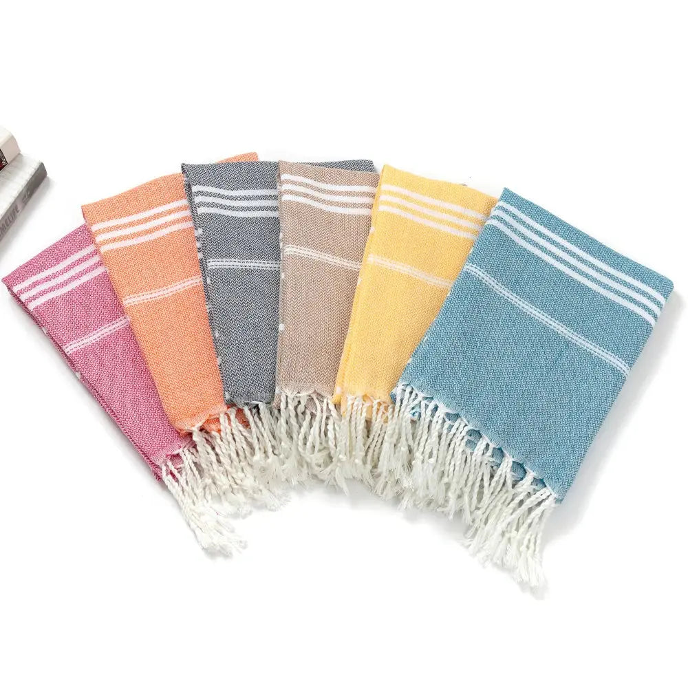 Cotton Turkish Beach Towel 90*180CM kitchen Soft Absorbent Travel Portable Towel Sauna Spa Gym sports Fitness Fringed Bath Towel Ethics-Sports
