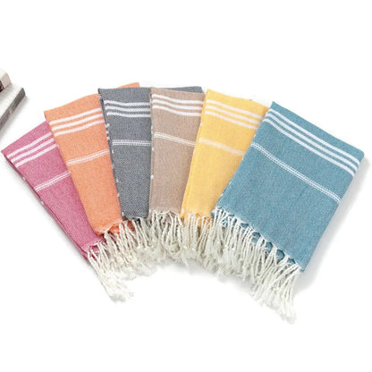 Cotton Turkish Beach Towel 90*180CM kitchen Soft Absorbent Travel Portable Towel Sauna Spa Gym sports Fitness Fringed Bath Towel Ethics-Sports