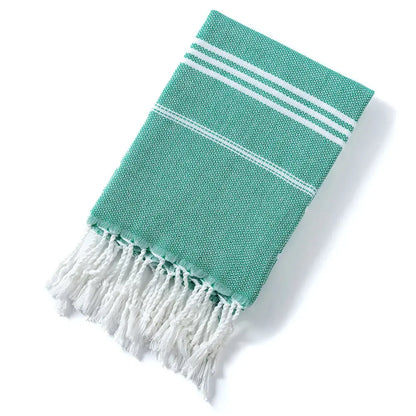 Cotton Turkish Beach Towel 90*180CM kitchen Soft Absorbent Travel Portable Towel Sauna Spa Gym sports Fitness Fringed Bath Towel Ethics-Sports