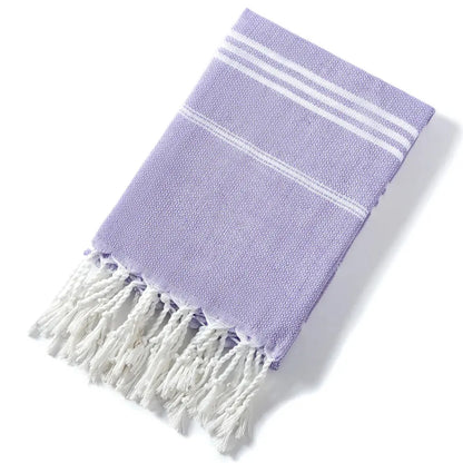 Cotton Turkish Beach Towel 90*180CM kitchen Soft Absorbent Travel Portable Towel Sauna Spa Gym sports Fitness Fringed Bath Towel Ethics-Sports