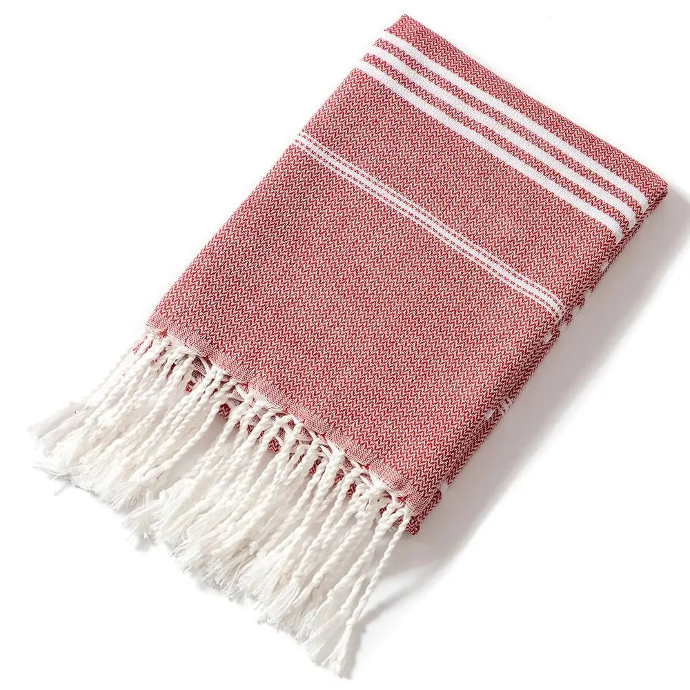 Cotton Turkish Beach Towel 90*180CM kitchen Soft Absorbent Travel Portable Towel Sauna Spa Gym sports Fitness Fringed Bath Towel Ethics-Sports