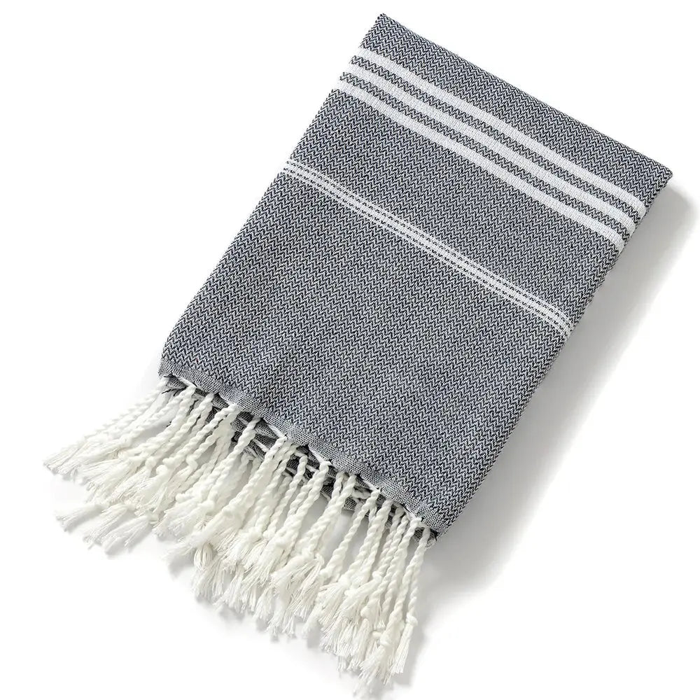 Cotton Turkish Beach Towel 90*180CM kitchen Soft Absorbent Travel Portable Towel Sauna Spa Gym sports Fitness Fringed Bath Towel Ethics-Sports