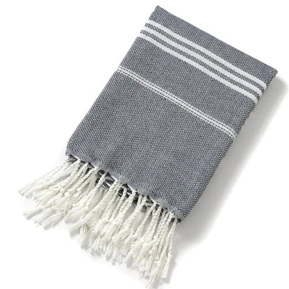 Cotton Turkish Beach Towel 90*180CM kitchen Soft Absorbent Travel Portable Towel Sauna Spa Gym sports Fitness Fringed Bath Towel Ethics-Sports