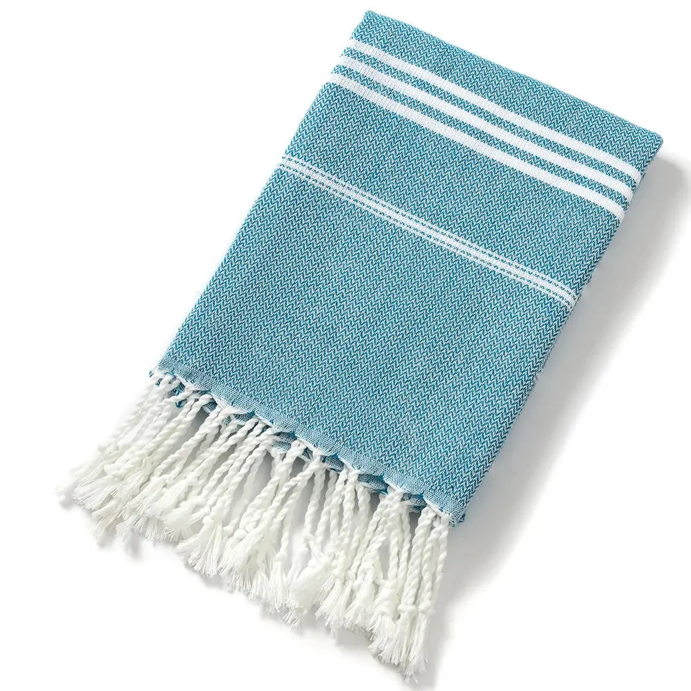 Cotton Turkish Beach Towel 90*180CM kitchen Soft Absorbent Travel Portable Towel Sauna Spa Gym sports Fitness Fringed Bath Towel Ethics-Sports