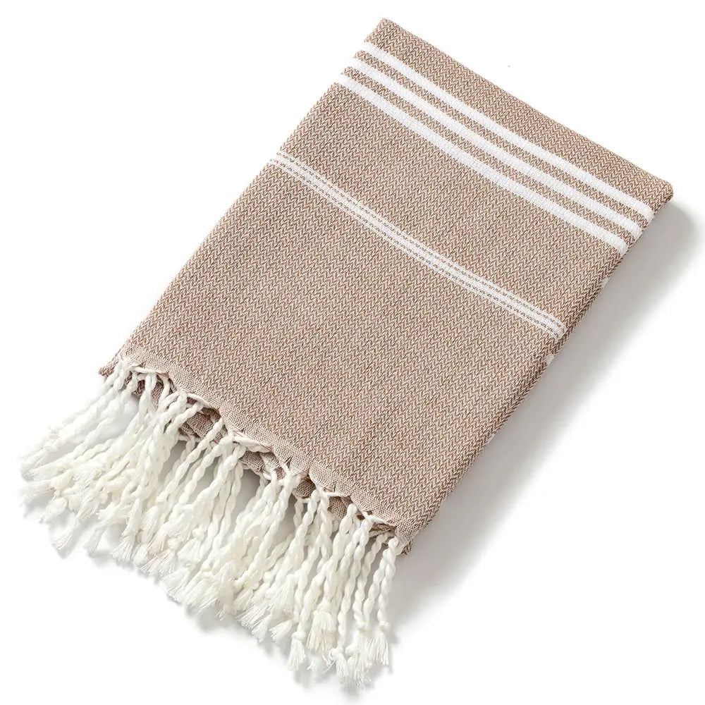 Cotton Turkish Beach Towel 90*180CM kitchen Soft Absorbent Travel Portable Towel Sauna Spa Gym sports Fitness Fringed Bath Towel Ethics-Sports