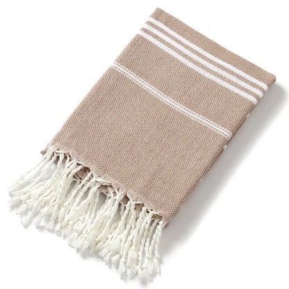 Cotton Turkish Beach Towel 90*180CM kitchen Soft Absorbent Travel Portable Towel Sauna Spa Gym sports Fitness Fringed Bath Towel Ethics-Sports