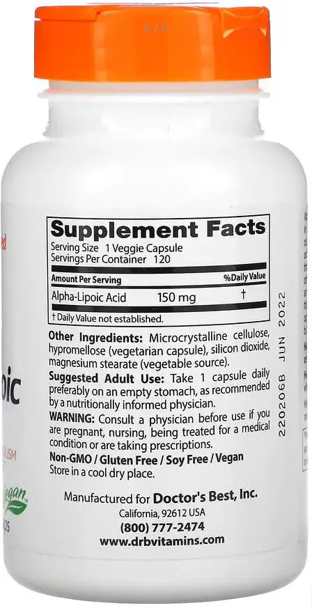 Doctor's Best Alpha Lipoic Acid    VEGAN Metasport