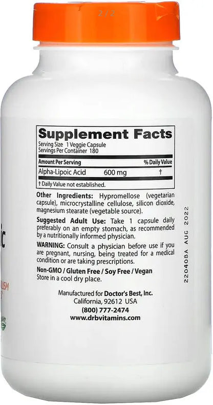 Doctor's Best Alpha Lipoic Acid    VEGAN Metasport