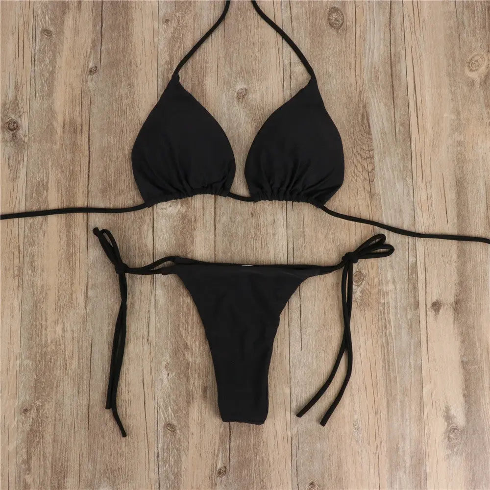 Halterneck Lace-up Summer Bikini Ethics Sports