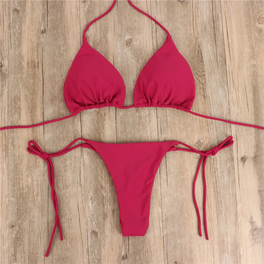 Halterneck Lace-up Summer Bikini Ethics Sports