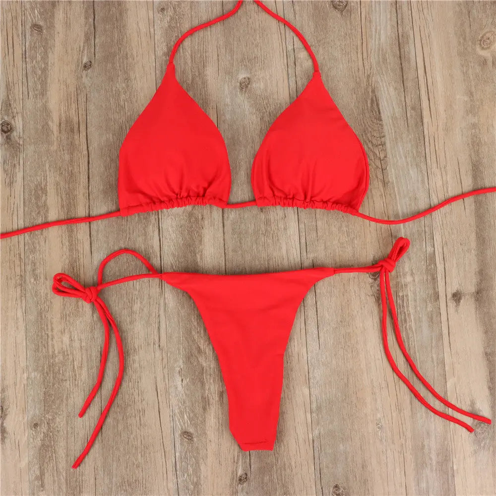 Halterneck Lace-up Summer Bikini Ethics Sports