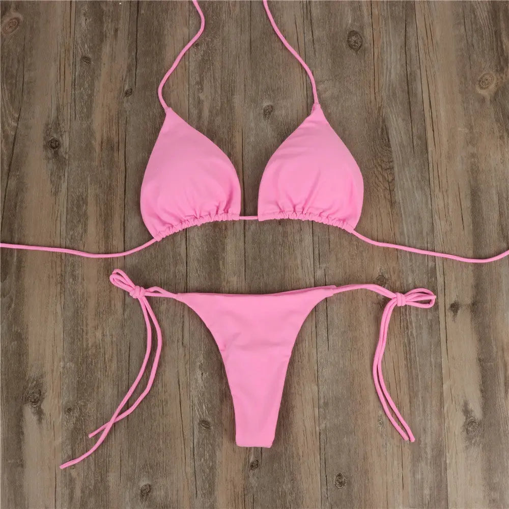 Halterneck Lace-up Summer Bikini Ethics Sports