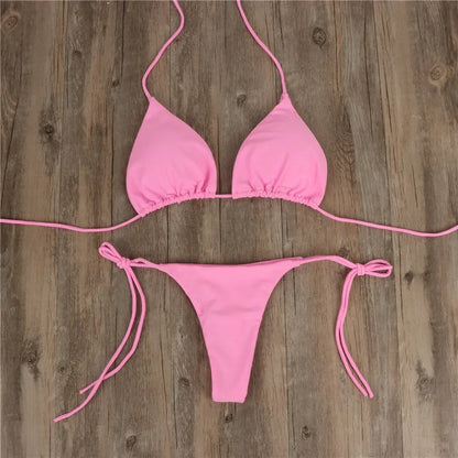 Halterneck Lace-up Summer Bikini Ethics Sports