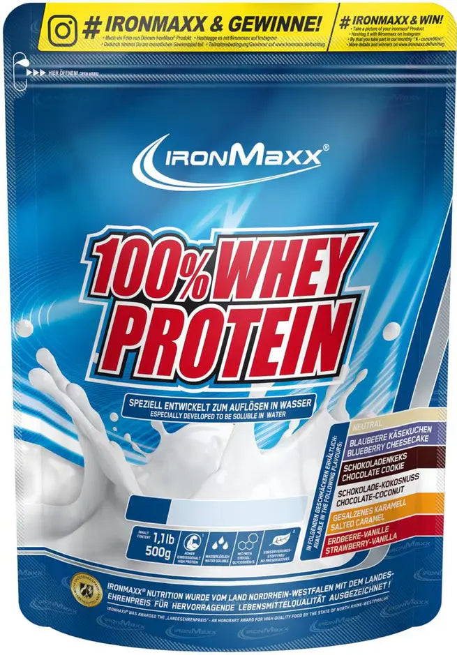 IronMaxx 100 % Whey Protein, verschiedende Geschmacksrichtungen WÖCHENTLICH ÄNDERND Metasport