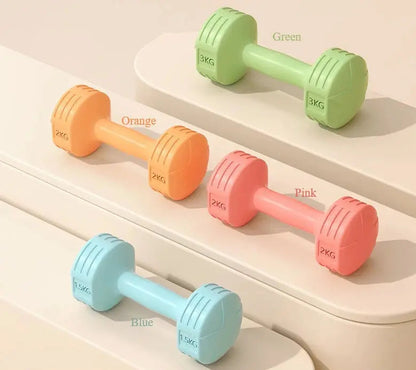 Lezyan 2pcs 1.5kg Dumbbells Home Fitness Equipment Yoga Workouts Arm Muscles Fitness Workout Gym Equipment Accessories for Home Ethics-Sports