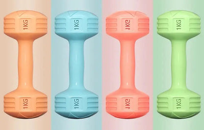 Lezyan 2pcs 1.5kg Dumbbells Home Fitness Equipment Yoga Workouts Arm Muscles Fitness Workout Gym Equipment Accessories for Home Ethics-Sports