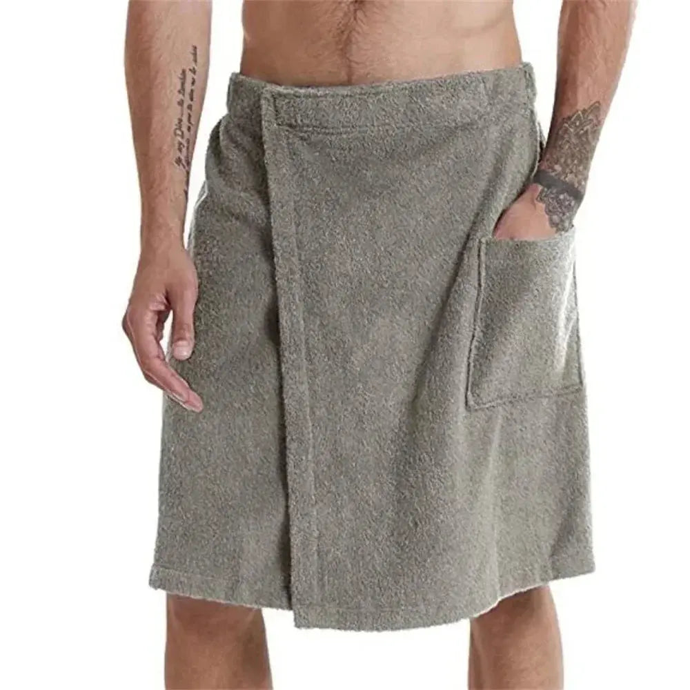Men Soft Wearable Bath Towel with Pocket Bathrobes Shower Wrap Sauna Gym Swimming Holiday Spa Bath Beach Towel Toalla De Playa Ethics-Sports