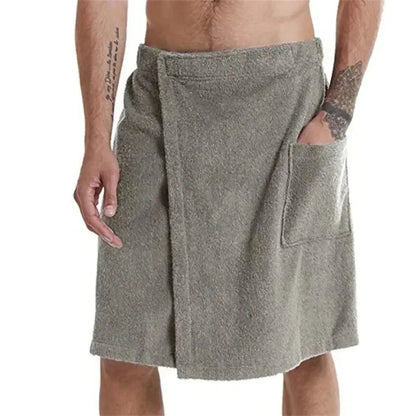 Men Soft Wearable Bath Towel with Pocket Bathrobes Shower Wrap Sauna Gym Swimming Holiday Spa Bath Beach Towel Toalla De Playa Ethics-Sports