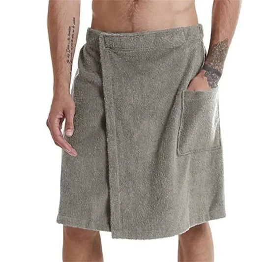 Men Soft Wearable Bath Towel with Pocket Bathrobes Shower Wrap Sauna Gym Swimming Holiday Spa Bath Beach Towel Toalla De Playa Ethics-Sports