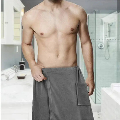 Men Soft Wearable Bath Towel with Pocket Bathrobes Shower Wrap Sauna Gym Swimming Holiday Spa Bath Beach Towel Toalla De Playa Ethics-Sports