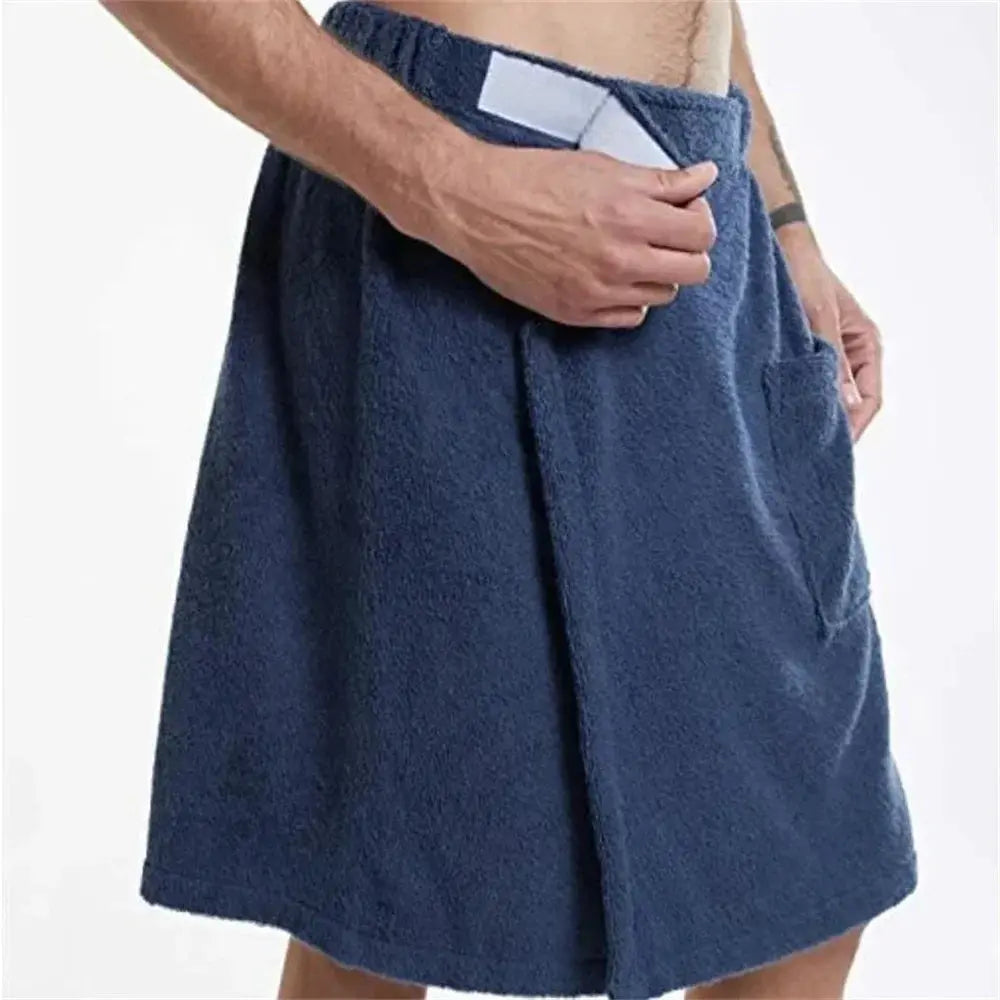 Men Soft Wearable Bath Towel with Pocket Bathrobes Shower Wrap Sauna Gym Swimming Holiday Spa Bath Beach Towel Toalla De Playa Ethics-Sports