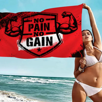 No Pain No Gain GYM Towel Microfiber Beach Towel Absorbent Quick dry Soft Yoga Swimming Resort Mountain Climbing Towel Ethics-Sports