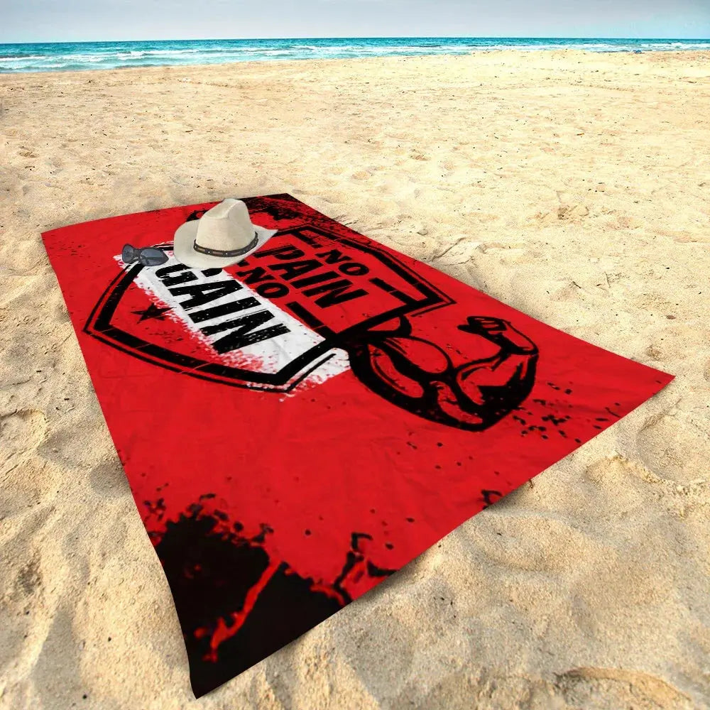 No Pain No Gain GYM Towel Microfiber Beach Towel Absorbent Quick dry Soft Yoga Swimming Resort Mountain Climbing Towel Ethics-Sports